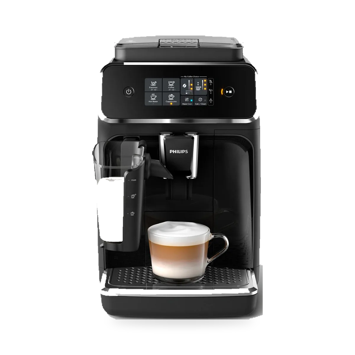 Кофемашина Philips EP2231/40 LatteGo, чёрная, вид спереди