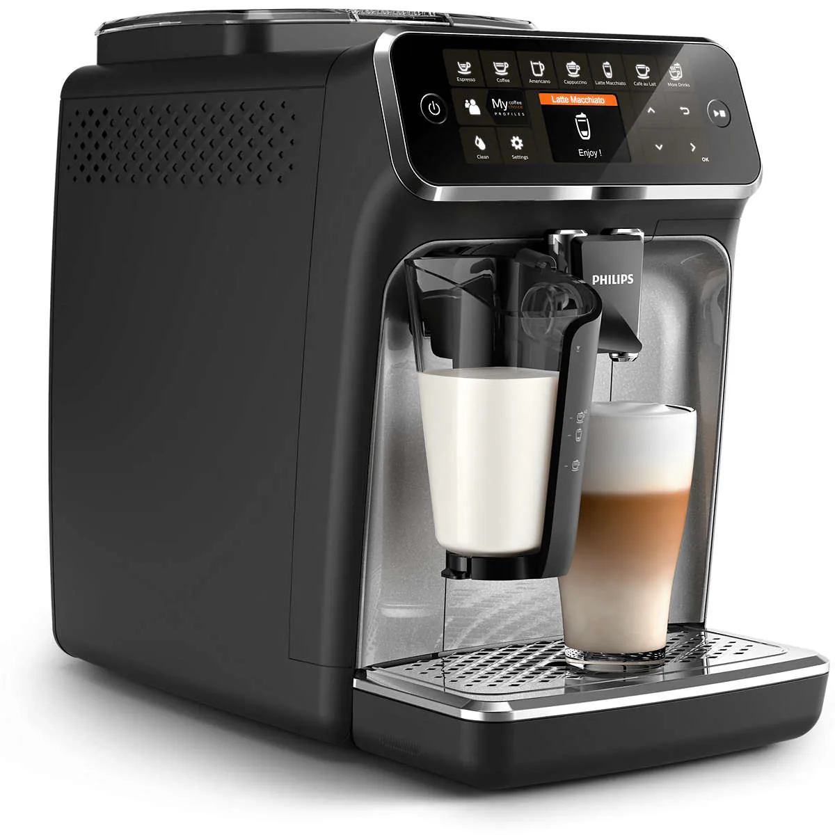 Кофемашина Philips EP4346/70 LatteGo, вид три четверти