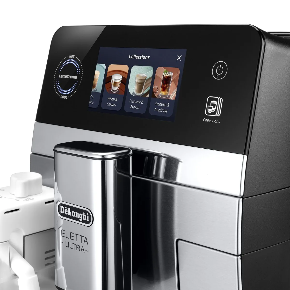 Раздел «Коллекции» на экране кофемашины De’Longhi Eletta Ultra с группами рецептов