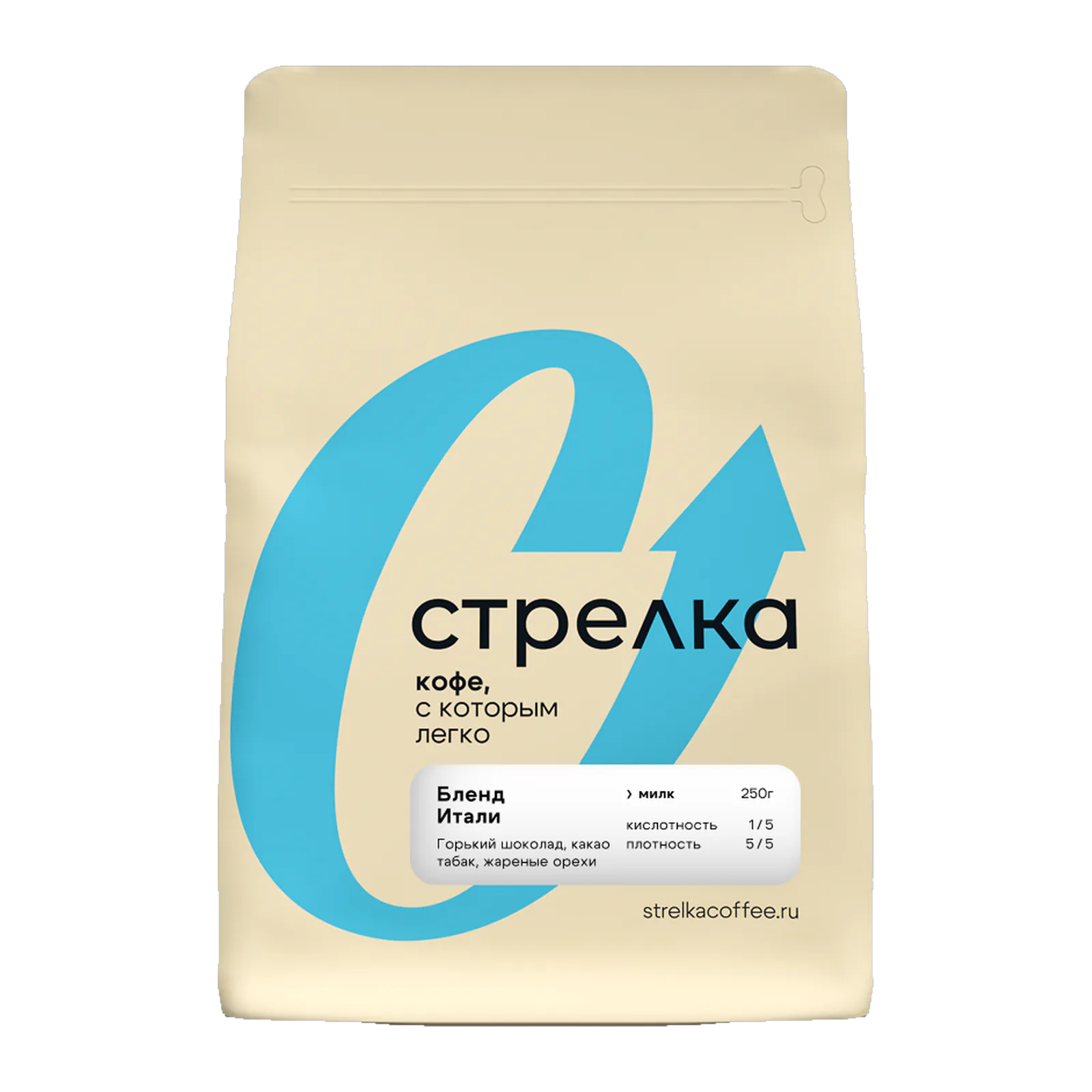 Пачка кофе Итали от обжарщика Стрелка Кофе
