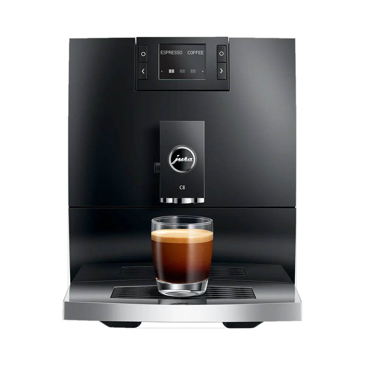 Кофемашина Jura C8 Piano Black (15603), чёрная, вид спереди
