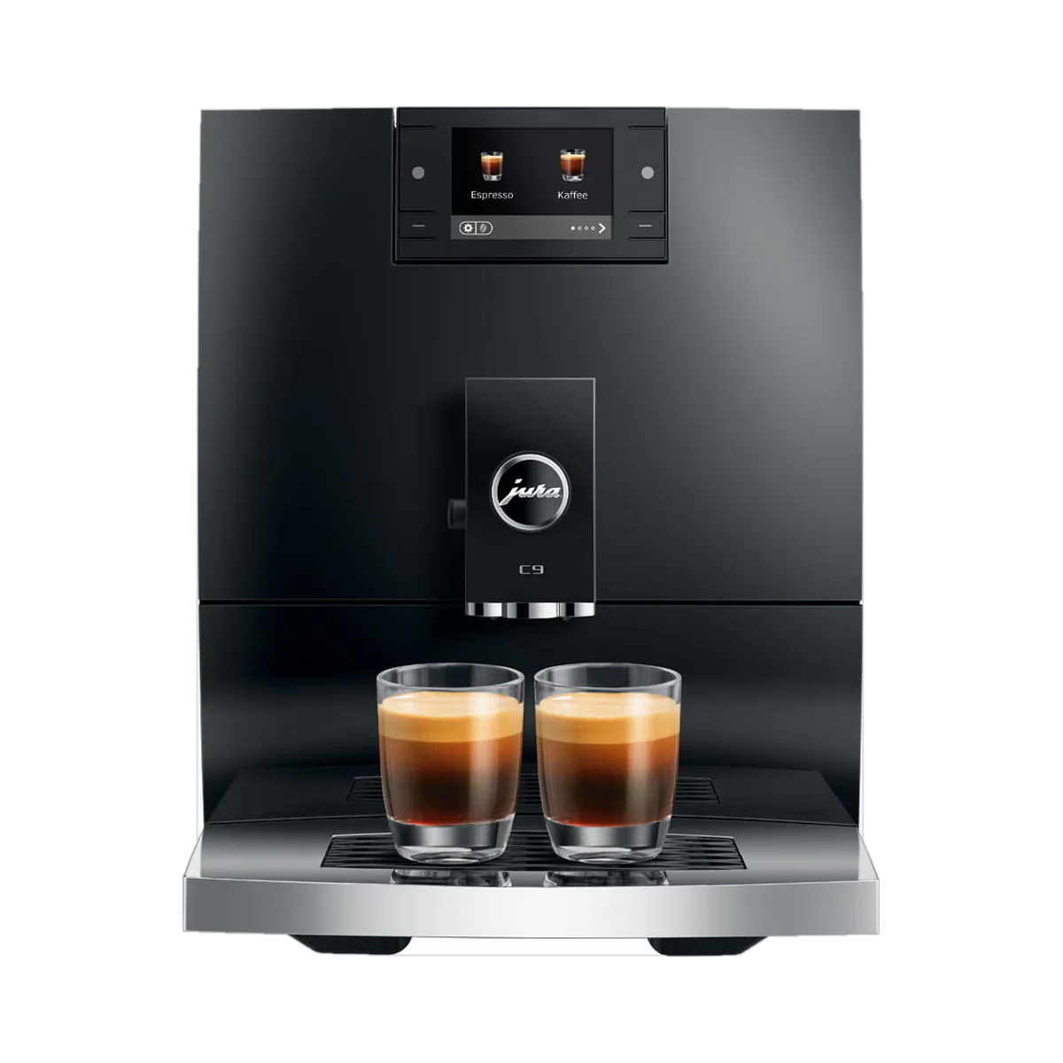 Кофемашина Jura C9 Piano Black (15753), чёрная, вид спереди