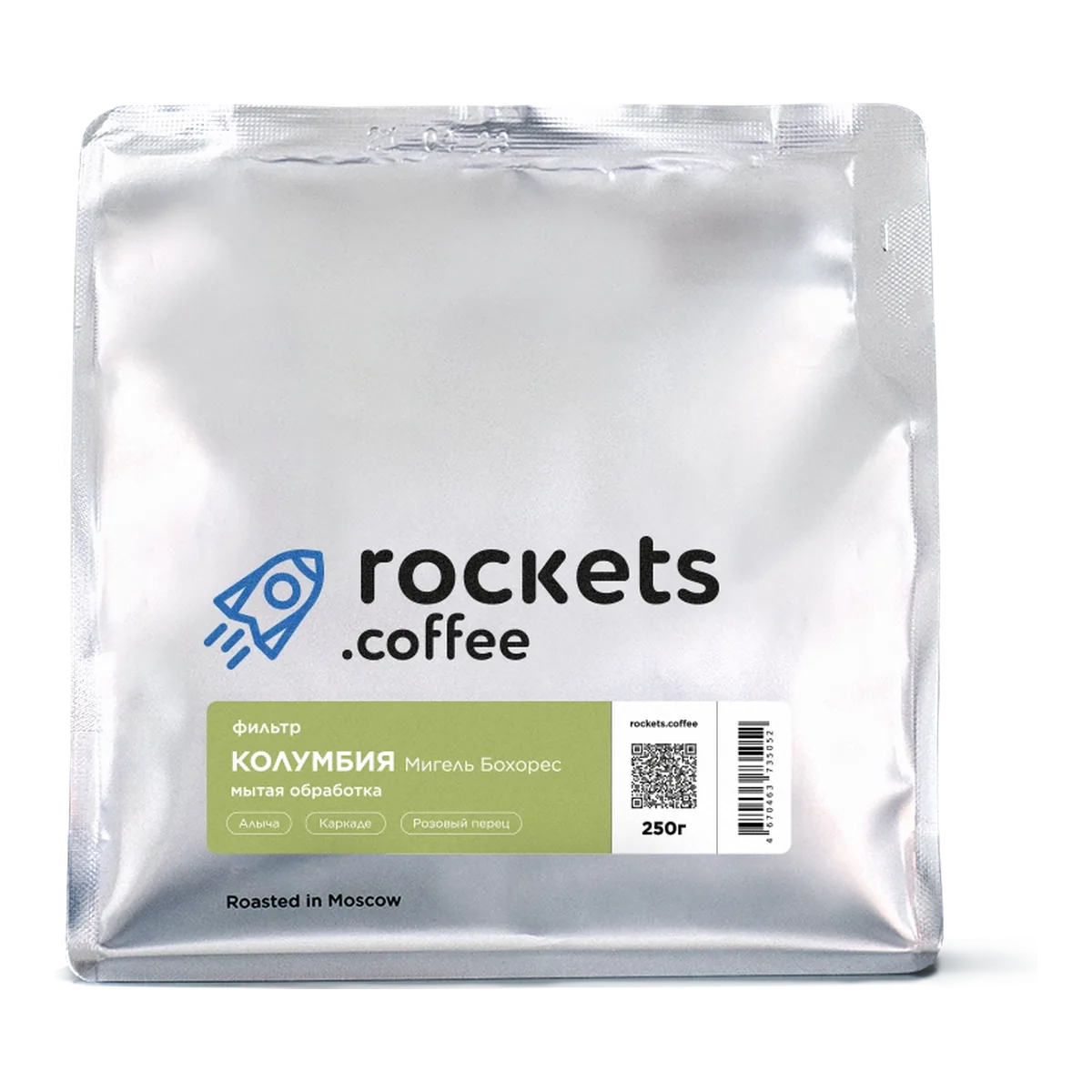 Кофе Колумбия Мигель Бохорес от Rockets Coffee, пачка 250 г, зерно