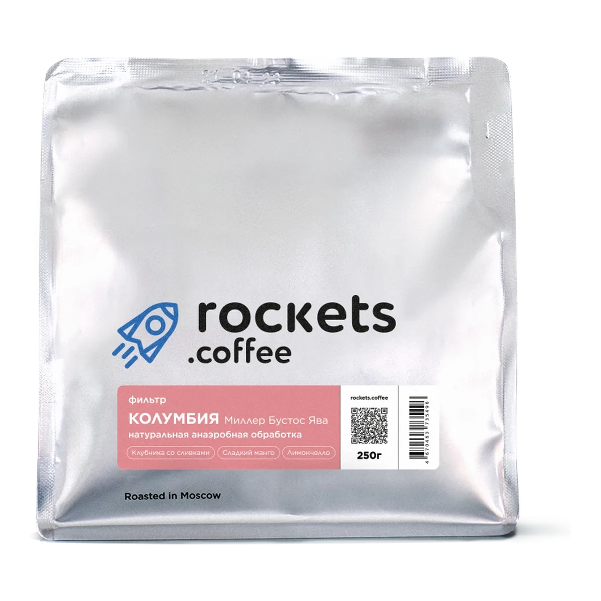 Кофе Колумбия Миллер Бустос Ява от Rockets Coffee, пачка 250 г, зерно