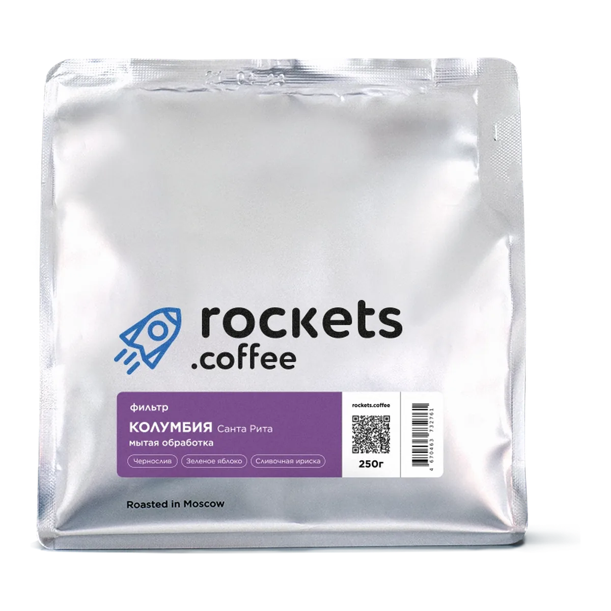 Кофе Колумбия Санта Рита от Rockets Coffee, пачка 250 г, зерно
