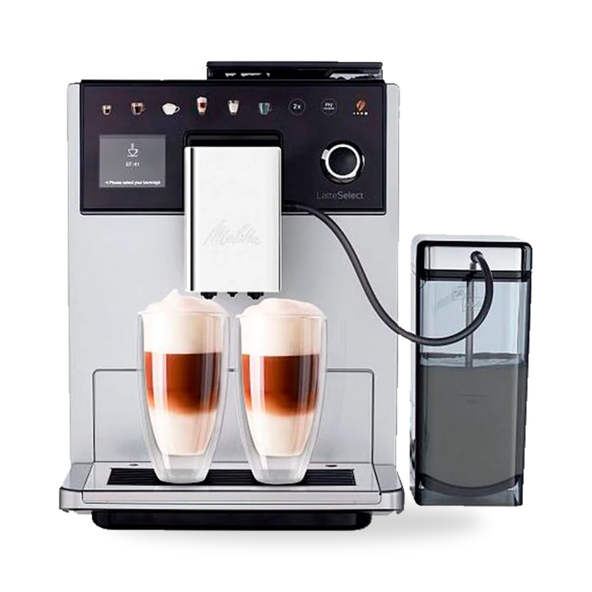 Автоматическая кофемашина Melitta Latte Select в серебристом корпусе