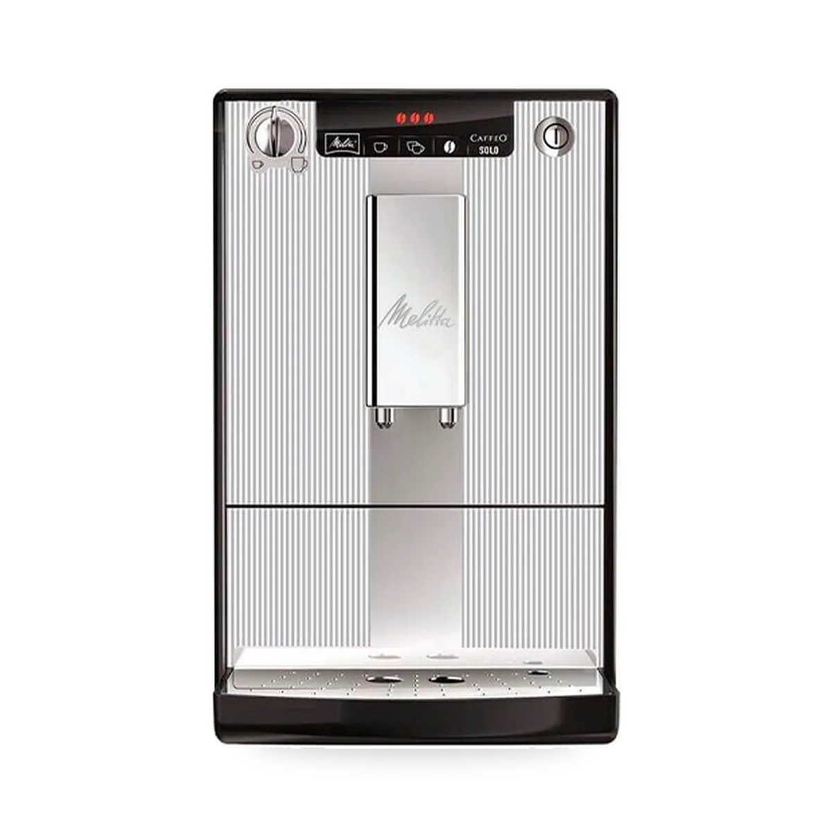 Автоматическая кофемашина Melitta Caffeo Solo E 950-207 в серебристом корпусе с полосами