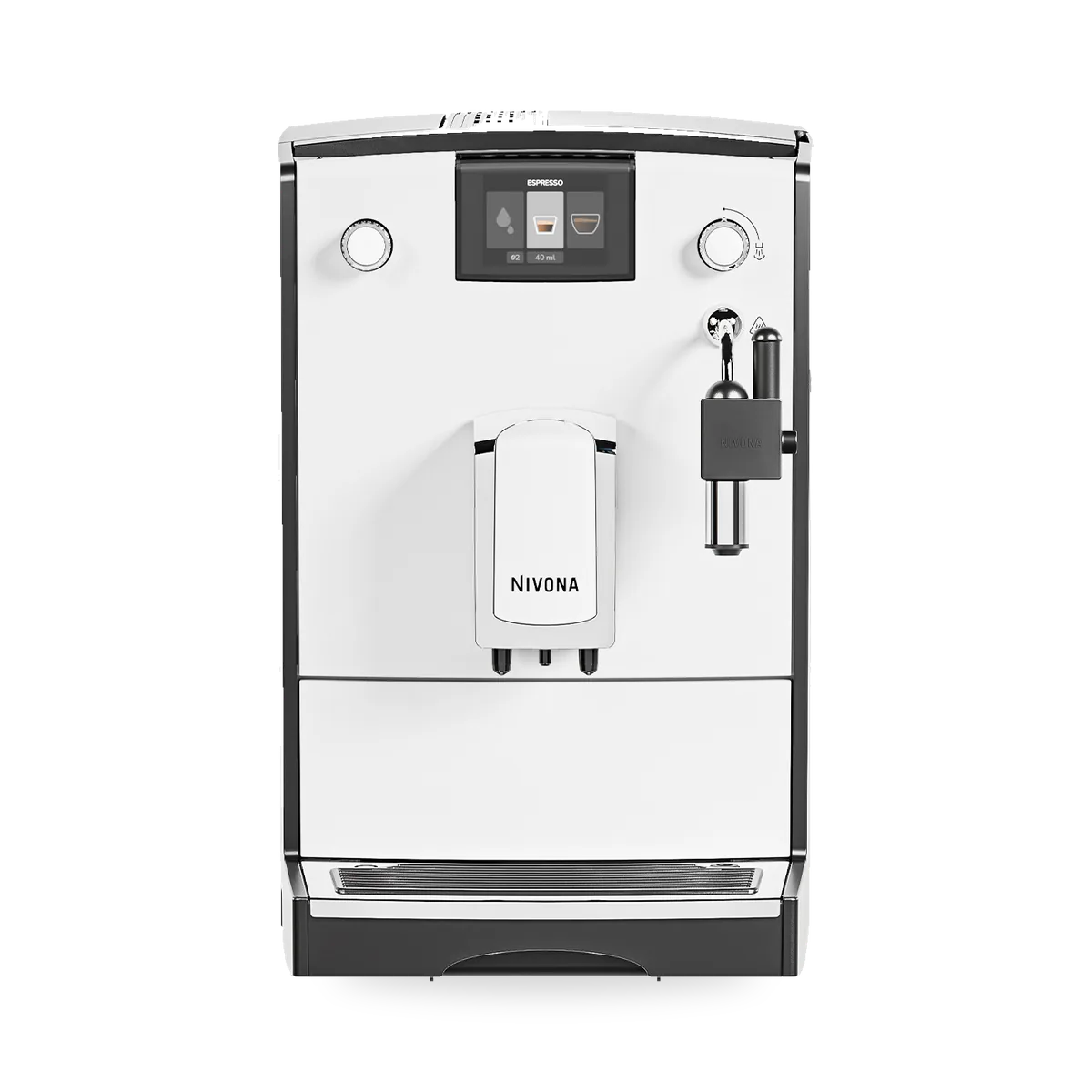 Кофемашина Nivona CafeRomatica NICR 560, белый корпус с хромом, вид спереди