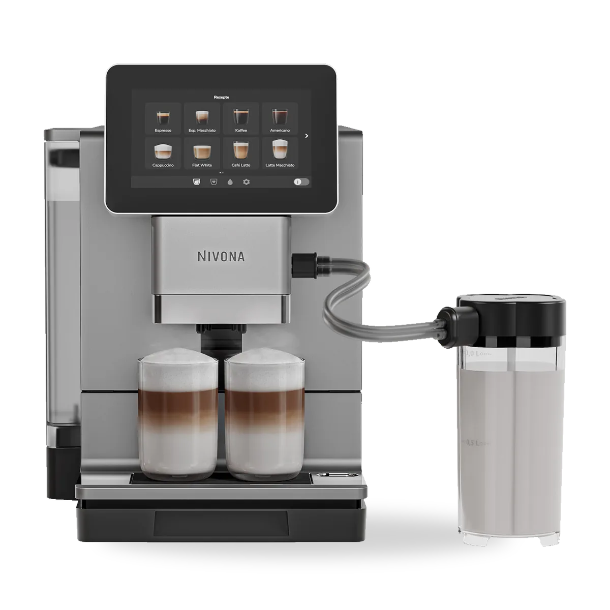 Автоматическая кофемашина Nivona CafeRomatica NIVO 9103 в титановом корпусе с контейнером для молока