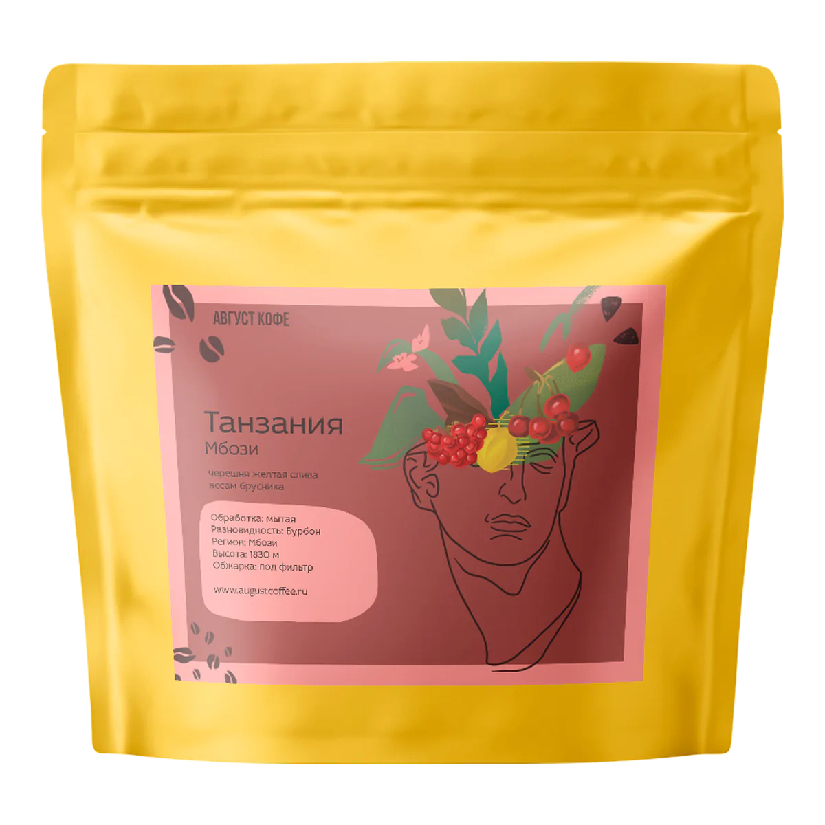 Кофе Танзания Мбози от August Coffee, пачка 200 г, зерно