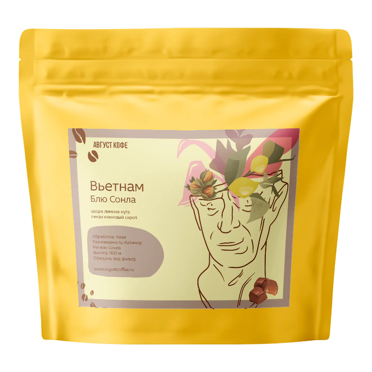 Кофе Вьетнам Блю Сонла от August Coffee, пачка 200 г, зерно