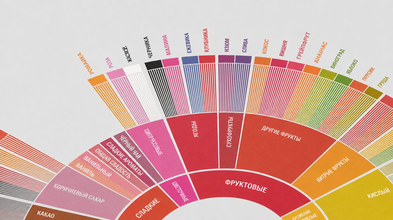 Coffee Taster's Flavor Wheel — концентрические круги дескрипторов